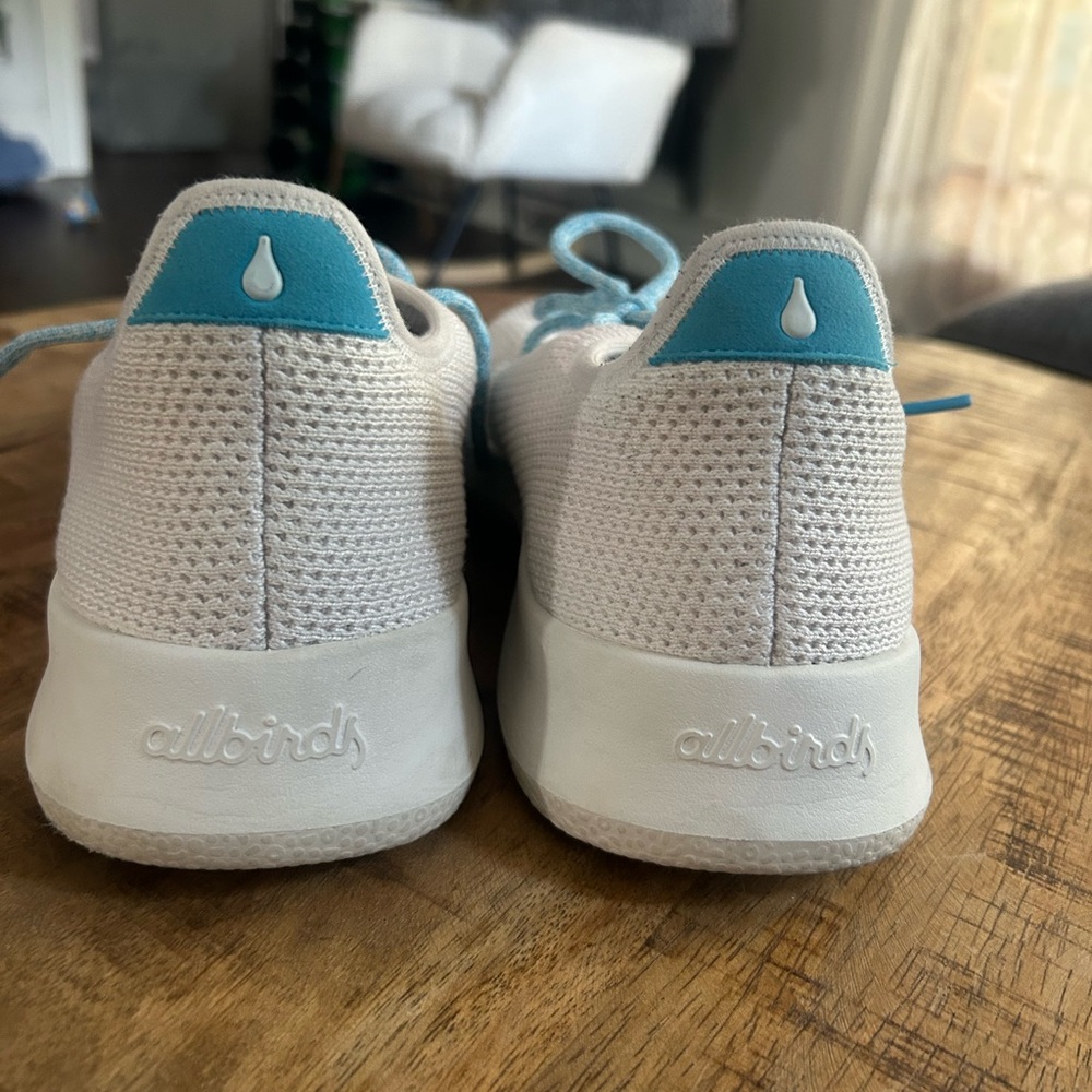Allbirds White Sneakers with Light Blue Accents - Picture 7 of 9